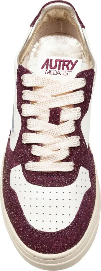Autry Leather And Suede Sneakers With Glitter - Image 2