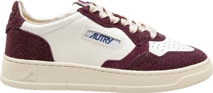 Autry Leather And Suede Sneakers With Glitter