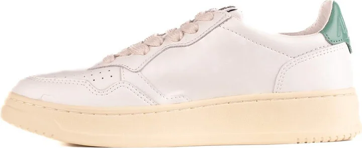 Autry Leather Sneakers With Green Detail - Image 2
