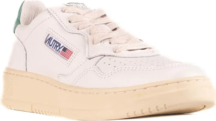 Autry Leather Sneakers With Green Detail - Image 3