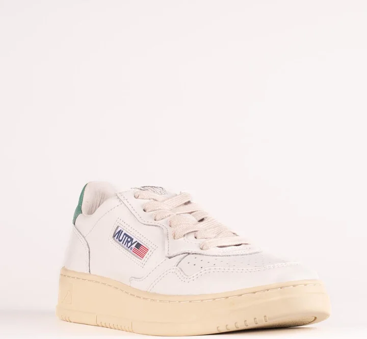 Autry Leather Sneakers With Green Detail - Image 4