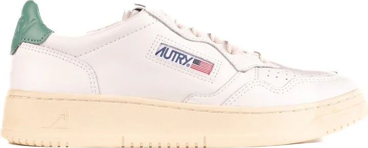 Autry Leather Sneakers With Green Detail