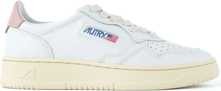 Autry Leather Sneakers With Pink Detail