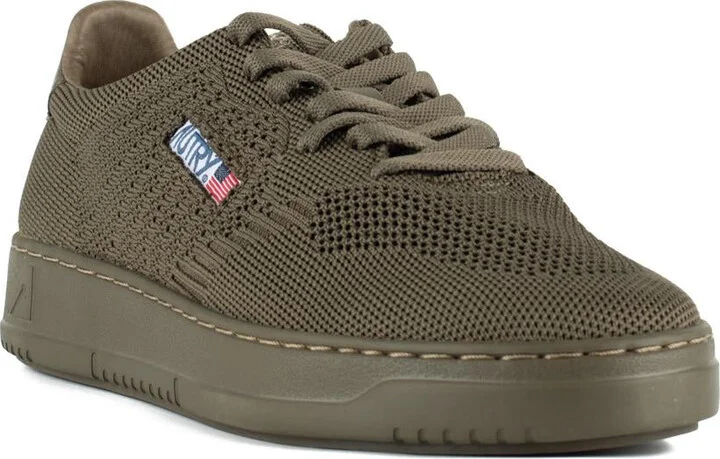 Autry Medalist Easeknit Low Covert Green Knit Sneakers - Image 3