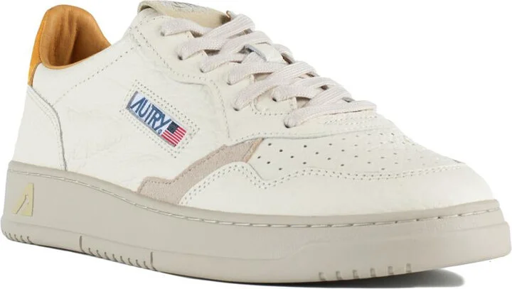 Autry Medalist Low Apricot And Sand Leather Sneakers - Image 3