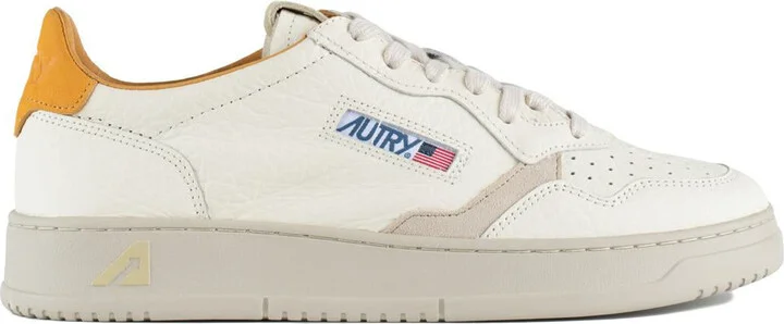 Autry Medalist Low Apricot And Sand Leather Sneakers