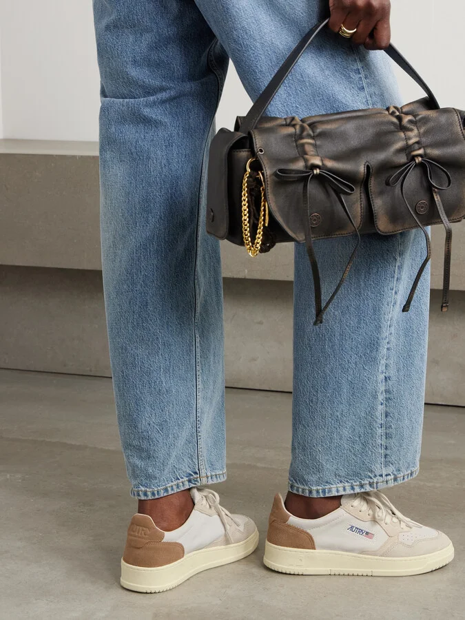 Autry - Medalist Low Color-block Suede Sneakers - Neutrals - Image 2