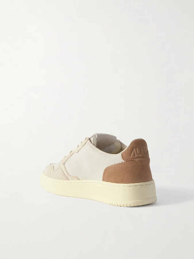Autry - Medalist Low Color-block Suede Sneakers - Neutrals - Image 3