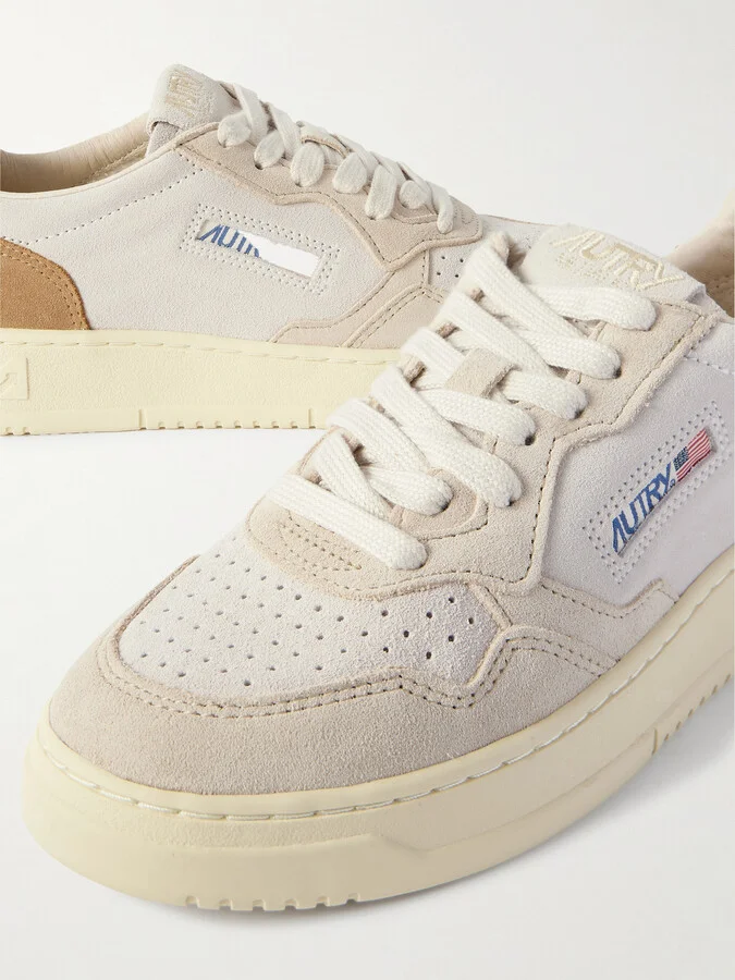 Autry - Medalist Low Color-block Suede Sneakers - Neutrals - Image 4