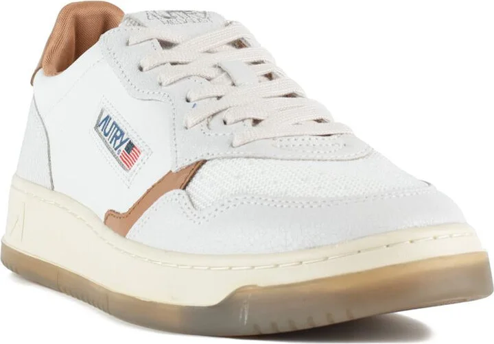 Autry Medalist Low Leather And Mesh White And Tanzine Sneakers - Image 3
