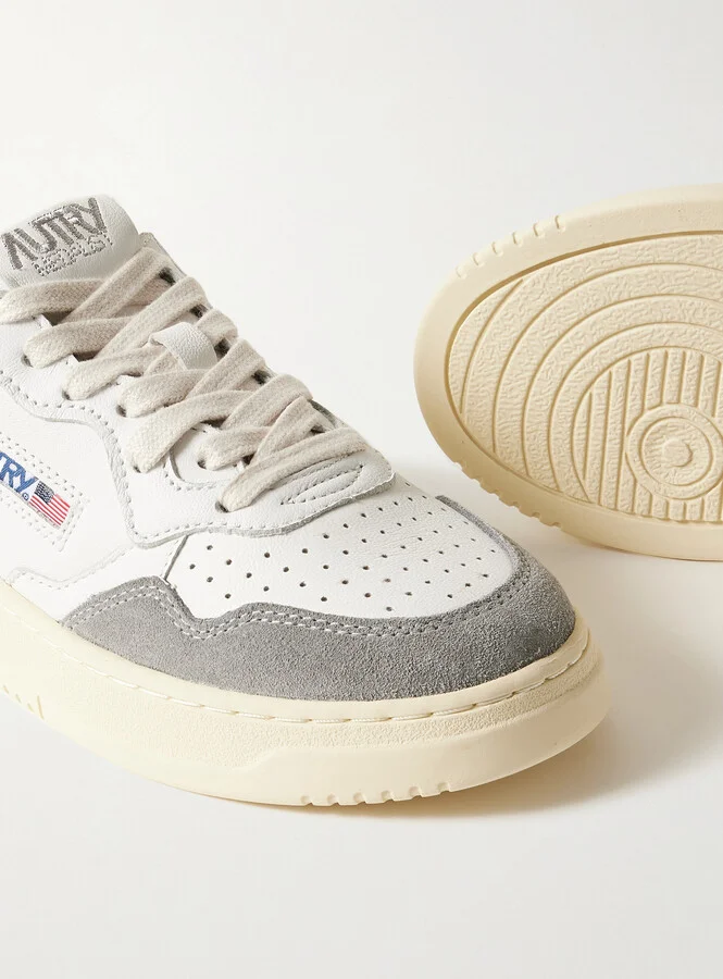 Autry - Medalist Low Leather And Suede Sneakers - White - Image 4