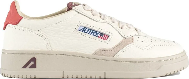 Autry Medalist Low Leather Sneakers Color Rose And Sand