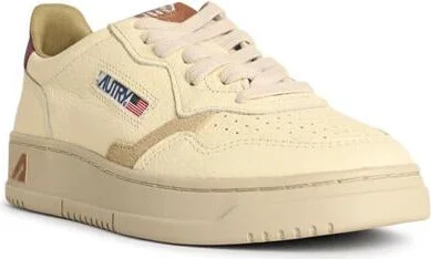 Autry 'Medalist Low' Marshmallow And 'Burgundy' Leather Sneakers - Image 2
