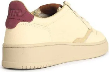 Autry 'Medalist Low' Marshmallow And 'Burgundy' Leather Sneakers - Image 3