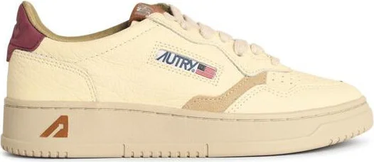 Autry 'Medalist Low' Marshmallow And 'Burgundy' Leather Sneakers
