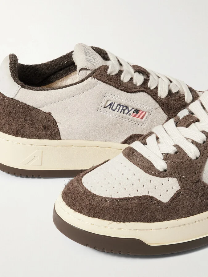 Autry - Medalist Low Nubuck-trimmed Brushed-suede Sneakers - Brown - Image 4