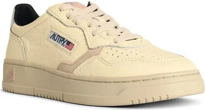 Autry 'Medalist Low' Silver And Powder Leather Sneakers - Image 2