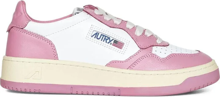 Autry Medalist Low Sneakers Bicolor In White And Polignac Leather Shoes