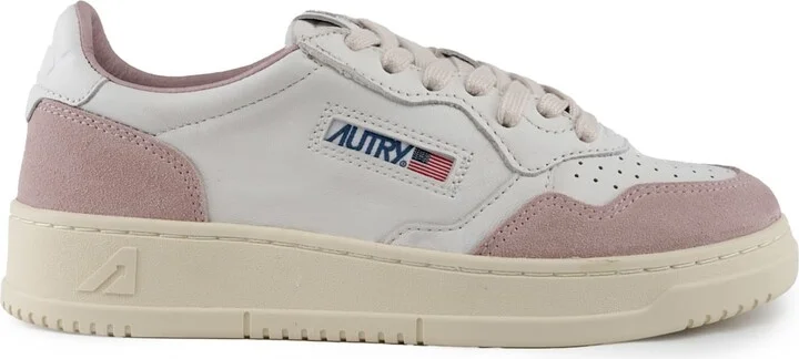 Autry Medalist Low Sneakers In Goatskin And Suede