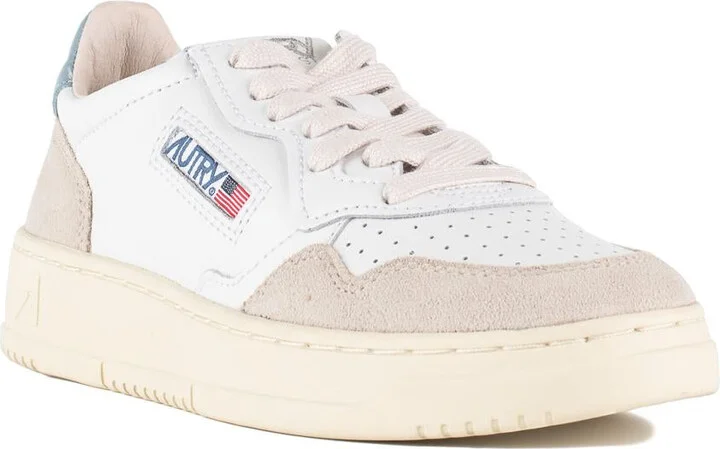 Autry Medalist Low Sneakers In Leather And Suede Color White And Silver Blue - Image 3