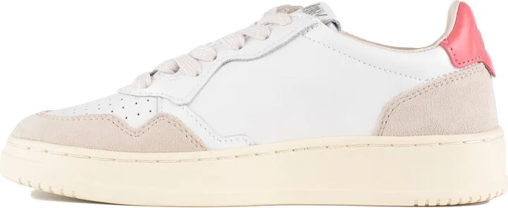 Autry Medalist Low Sneakers In Leather And Suede Color White And Tearose - Image 2