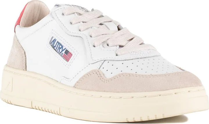 Autry Medalist Low Sneakers In Leather And Suede Color White And Tearose - Image 3