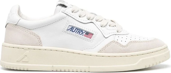 Autry 'Medalist Low' Sneakers In Leather With Suede Inserts