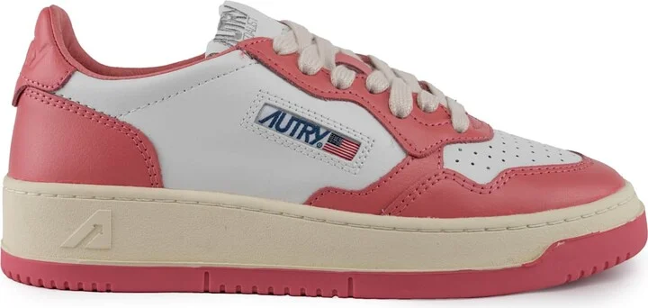 Autry Medalist Low Sneakers In Two-tone Leather