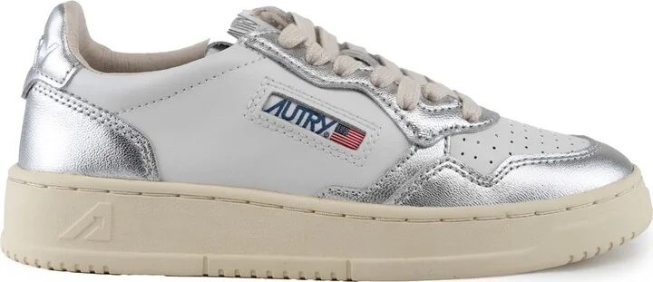 Autry Medalist Low Sneakers In Two-tone Leather