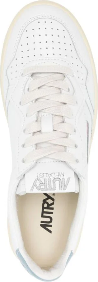 Autry Medalist Low Sneakers In White And Light Blue Leather Shoes - Image 4