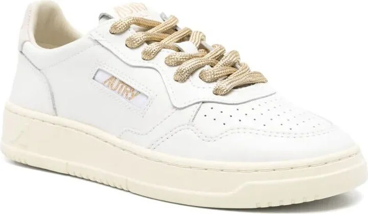 Autry Medalist Low Sneakers In White Leather And Suede Heel Tab Shoes - Image 2