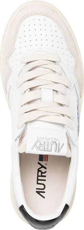 Autry 'Medalist Low' Sneakers In White Leather With Suede Inserts - Image 4