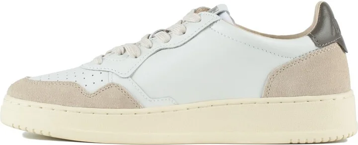 Autry Medalist Low Sneakers In White Suede And Leather And Morel - Image 2