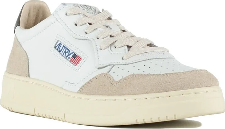 Autry Medalist Low Sneakers In White Suede And Leather And Morel - Image 3