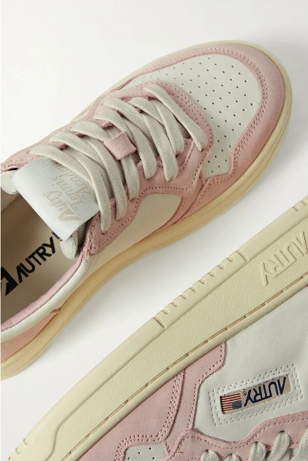 Autry - Medalist Low Suede And Leather Sneakers - Pink - Image 4