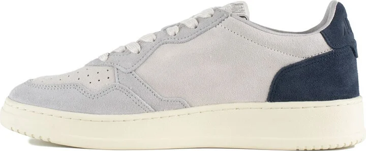 Autry Medalist Low Suede Loft Gray And Space Blue Sneakers