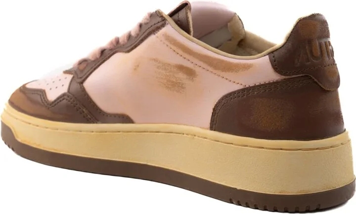 Autry Medalist Low Super Vintage Sneakers In Brown/pink Leather - Image 2