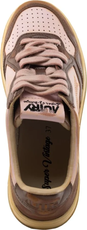 Autry Medalist Low Super Vintage Sneakers In Brown/pink Leather - Image 3