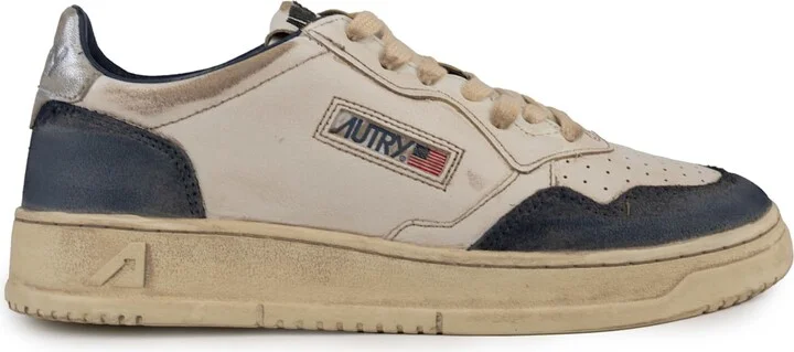 Autry Medalist Low Super Vintage Sneakers In Leather And Suede