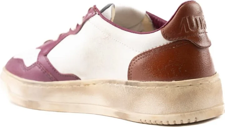 Autry Medalist Low Super Vintage Sneakers In White/purple Leather - Image 2