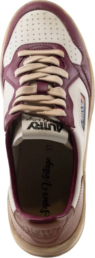 Autry Medalist Low Super Vintage Sneakers In White/purple Leather - Image 3
