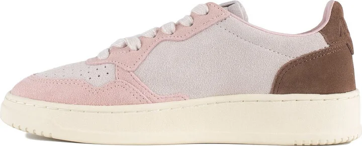 Autry Medalist Low Tricolor Sneakers In Suede Color Powder And Ebony - Image 3
