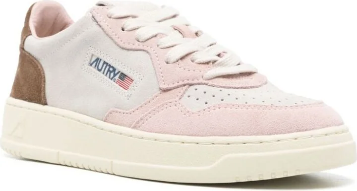 Autry Medalist Low Tricolor Sneakers In Suede Color Powder And Ebony - Image 4