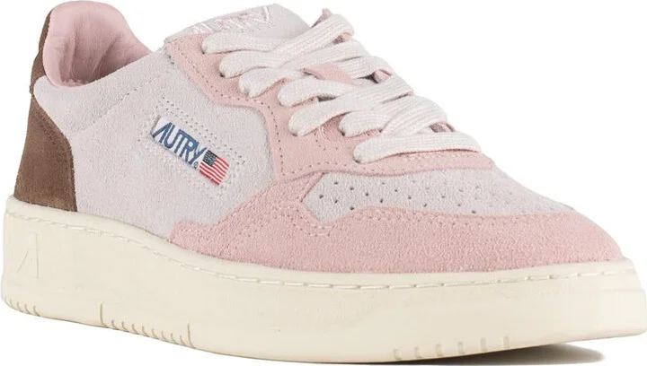 Autry Medalist Low Tricolor Sneakers In Suede Color Powder And Ebony - Image 3