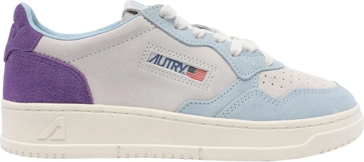 Autry Medalist Low Tricolor Suede Sneakers Patridge And Mauve Color - Image 3