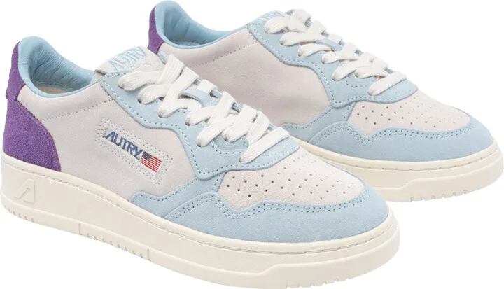 Autry Medalist Low Tricolor Suede Sneakers Patridge And Mauve Color - Image 5