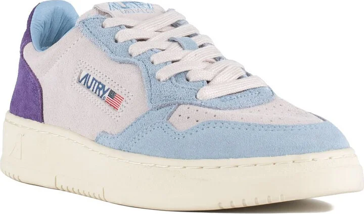 Autry Medalist Low Tricolor Suede Sneakers Patridge And Mauve Color - Image 9