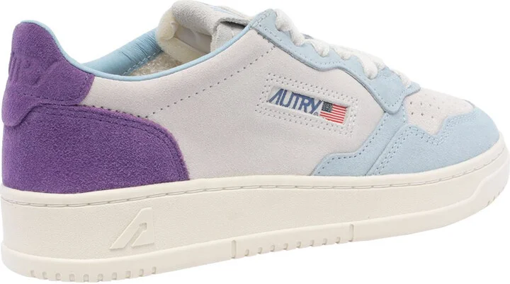 Autry Medalist Low Tricolor Suede Sneakers Patridge And Mauve Color - Image 10
