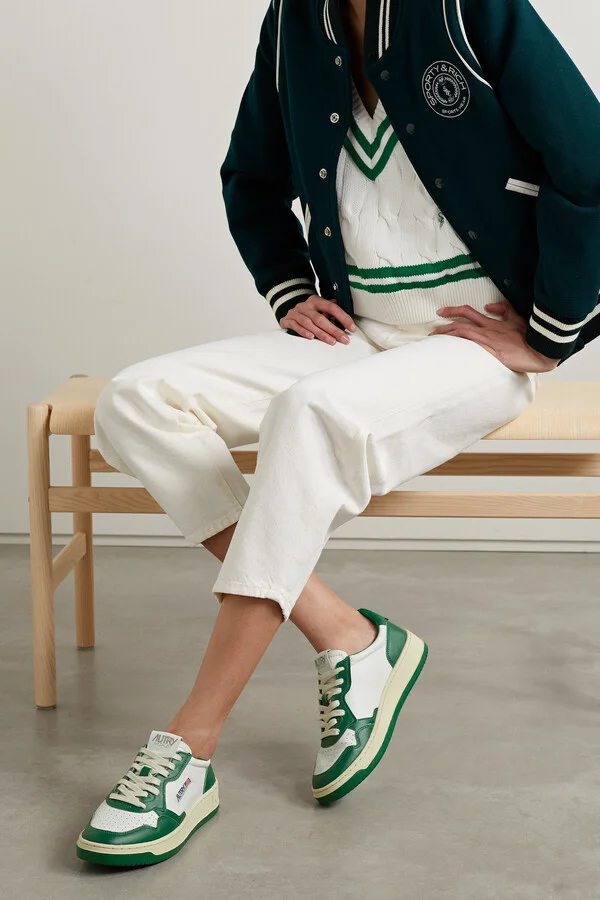 Autry - Medalist Low Two-tone Leather Sneakers - Green - Image 2