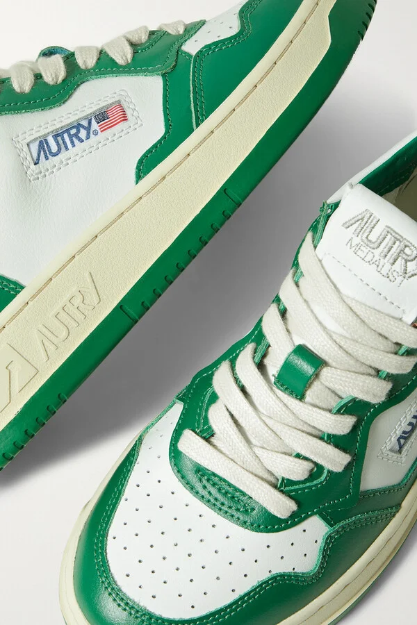 Autry - Medalist Low Two-tone Leather Sneakers - Green - Image 4